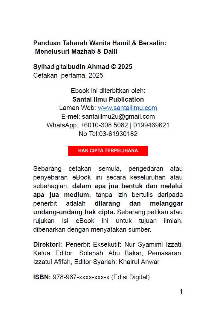 Panduan Taharah Wanita Hamil dan Bersalin | Syihabudin Ahmad